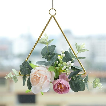 Tiitstoy Imitation Flower Wall Decoration Metal Wreath Wrought Iron Wall Decoration