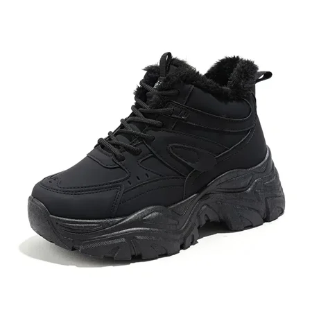 Women‘s Warm Platform Lace-up Chunky Sneakers Winter Thermal Shoes Women‘s Footwear