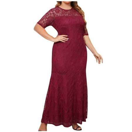 Hfyihgf Wedding Guest Dresses for Women Plus Size Floral Lace Formal Bodycon Dress Elegant Mermaid Evening Party Maxi Dress(Wine XL)
Hfyihgf Wedding Guest Dresses for Women Plus Size Floral Lace Formal Bodycon Dress Elegant Mermaid Evening Party Maxi Dress(Wine XL)