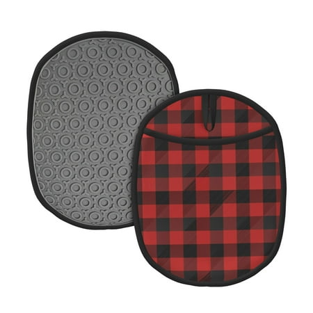 Naloa Red Black Plaid Silicone Pot Holders Oven Mitts Heat Resistant Hot Pads Non Slip Pot Holder for Kitchen Baking and Cooking 9.4 x 7.5 Inches 
Naloa Red Black Plaid Silicone Pot Holders Oven Mitts Heat Resistant Hot Pads Non Slip Pot Holder for Kitchen Baking and Cooking 9.4 x 7.5 Inches