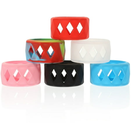 6pcs Silicone Anti-slip Rings Non Skid Bands Ring Soft Protection Sleeves