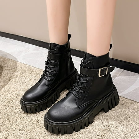 TALKVE Fashion Women Solid Color Autumn Winter Thick Sole Flat Zipper Short Booties Round Toe Shoes
TALKVE Fashion Women Solid Color Autumn Winter Thick Sole Flat Zipper Short Booties Round Toe Shoes