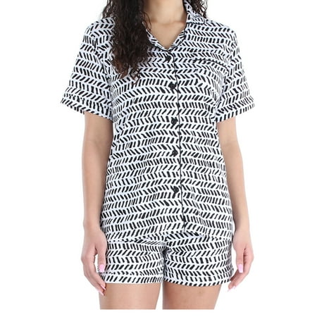 Sleepyheads Women s Jersey Short Sleeve Button-Up Top and Shorts Pajama Set 
Sleepyheads Women s Jersey Short Sleeve Button-Up Top and Shorts Pajama Set