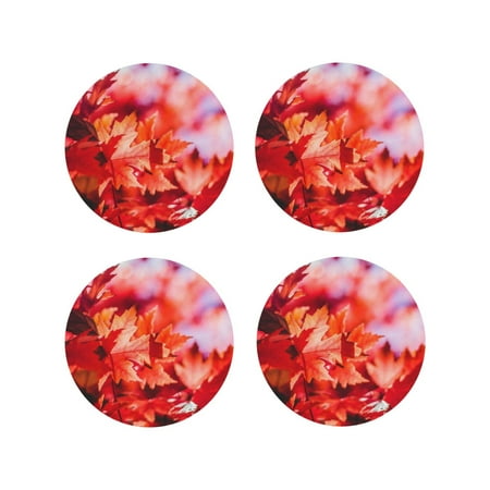 Leather Coasters Set of 4 - Autumn Maple Leaves Lightweight Non-Slip Drink Coasters for Desk Anti-Scalding Desk Cup Coasters for Office Table Decor Round Shape
Leather Coasters Set of 4 - Autumn Maple Leaves Lightweight Non-Slip Drink Coasters for Desk Anti-Scalding Desk Cup Coasters for Office Table Decor Round Shape