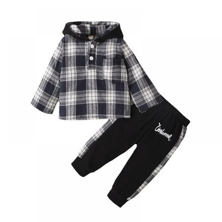 Popvcly Toddler Baby Boys Plaid Hoodie Sweatshirt Set Long Sleeve Top with Pocket Infant Fall Pants Winter 2Pcs Outfits 0-24 Months
Popvcly Toddler Baby Boys Plaid Hoodie Sweatshirt Set Long Sleeve Top with Pocket Infant Fall Pants Winter 2Pcs Outfits 0-24 Months