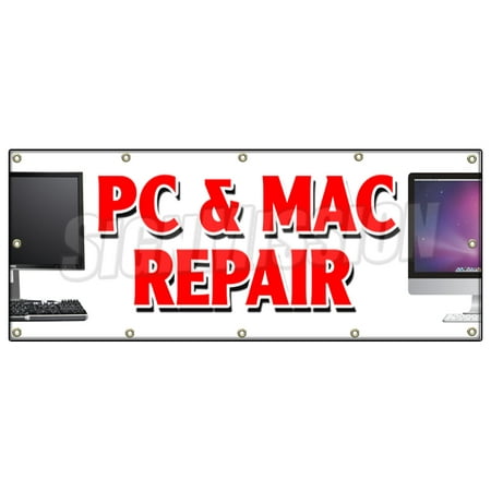 PC & MAC REPAIR BANNER SIGN computers laptop smartphone netbooks PC's