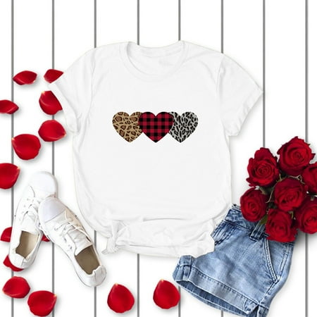 Tangnade Valentines Clothing Womens Fashion O-neck Short Sleeve Casual Cute Holiday Valentines Day Shirt Printed Shirt
Tangnade Valentines Clothing Womens Fashion O-neck Short Sleeve Casual Cute Holiday Valentines Day Shirt Printed Shirt