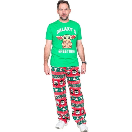 Star Wars Christmas Baby Yoda Galaxy s Greetings two Piece Pajama Sleep Set