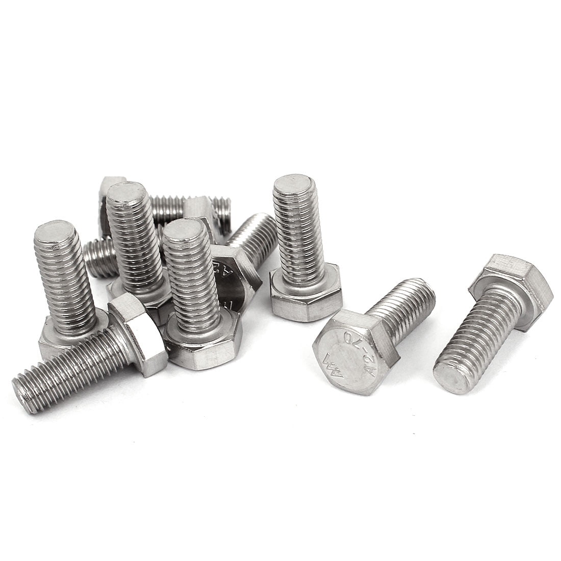Filetage M8 20mm 304 en acier inoxydable Vis /à t/ête hexagonale Boulon Fastener 10pcs