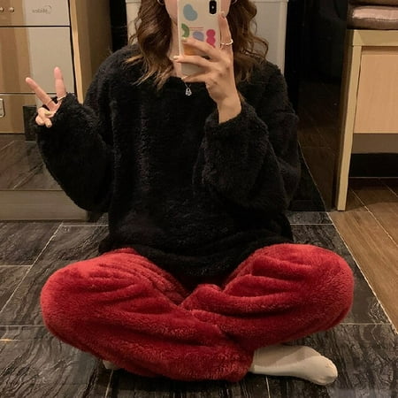 DanceeMangoo WAVMIT Winter Womens Flannel Warm Long Sleeve Pajamas Set Thick Simple Leisure Women Sleepwear Set Gold Velvet Pyjamas Homewear
DanceeMangoo WAVMIT Winter Womens Flannel Warm Long Sleeve Pajamas Set Thick Simple Leisure Women Sleepwear Set Gold Velvet Pyjamas Homewear