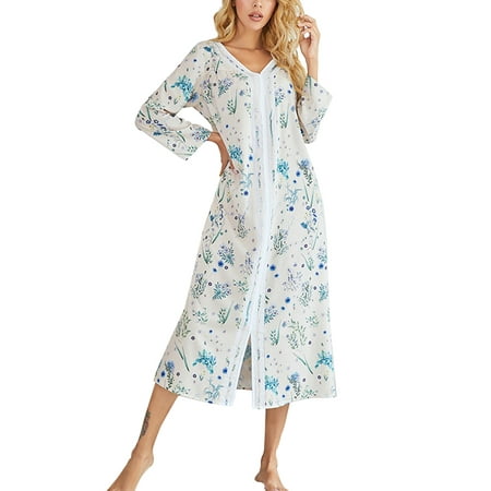 Nightgowns for Women V Neck Sleepwear Loungewear Floral Print Comfy House Dresses Long Sleeve Sleep Dress Nightshirt Sleepwear Full-Length Asymmetric Plus Size Pajama Dress White Floral S-2XL
Nightgowns for Women V Neck Sleepwear Loungewear Floral Print Comfy House Dresses Long Sleeve Sleep Dress Nightshirt Sleepwear Full-Length Asymmetric Plus Size Pajama Dress White Floral S-2XL