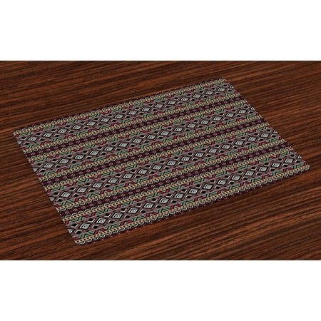 Ethnic Placemats Set of 4 Horizontal Borders from Primitive Cultures Tribal Art Inspirations Aztec Traditional Washable Fabric Place Mats for Dining Room Kitchen Table Decor Multicolor by Ambesonne
Ethnic Placemats Set of 4 Horizontal Borders from Primitive Cultures Tribal Art Inspirations Aztec Traditional Washable Fabric Place Mats for Dining Room Kitchen Table Decor Multicolor by Ambesonne