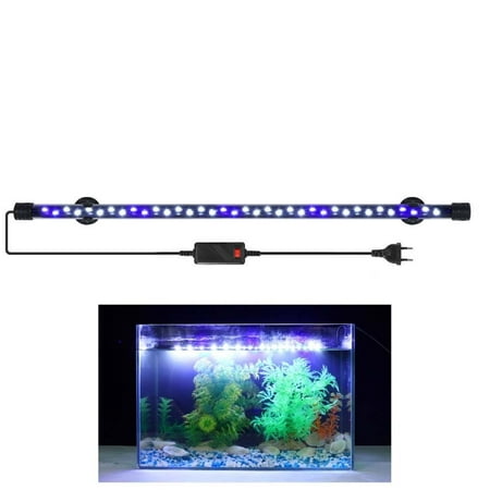 

90-260V Waterproof Planted Underwater Decor Submersible Lamp Freshwater Aquatic Plant Plants Grow Lights Aquarium LED Light Fish Tank Light Aquarium Lamps 58CM BLUE WHITE LIGHT EU PLUG