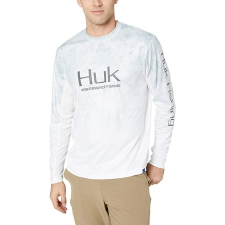 Huk Men's Icon Camo Fade Long Sleeve Shirt, Subzero, LG - H1200155-185-L