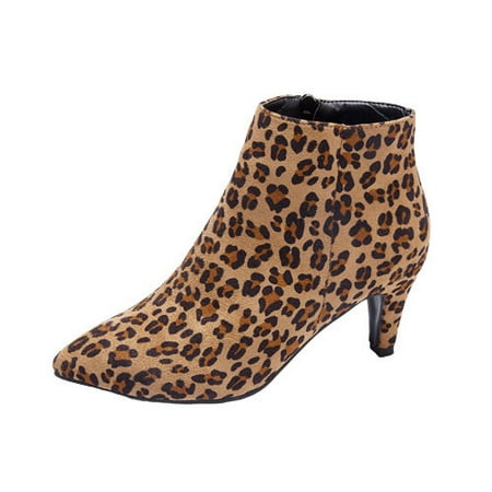 Womens Ankle Booties Leopard Single Sole Stiletto Pointed Toe Faux Suede Side Zipper Boots Comfortable Western Chelsea Booties
Womens Ankle Booties Leopard Single Sole Stiletto Pointed Toe Faux Suede Side Zipper Boots Comfortable Western Chelsea Booties