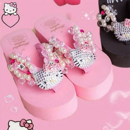 Kawaii Hello Kitty Girls Flip Flops Anime Summer Y2K Harajuku Diamonds High Heels Sandals Fashion Ladies Platform Slippers Shoes
Kawaii Hello Kitty Girls Flip Flops Anime Summer Y2K Harajuku Diamonds High Heels Sandals Fashion Ladies Platform Slippers Shoes