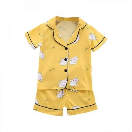 Popvcly 2Pc/set Baby Kids Boys Girls Piggy Print Outfits Set Short Sleeve Blouse Tops+Shorts Sleepwear Pajamas Yellow 90
Popvcly 2Pc/set Baby Kids Boys Girls Piggy Print Outfits Set Short Sleeve Blouse Tops+Shorts Sleepwear Pajamas Yellow 90