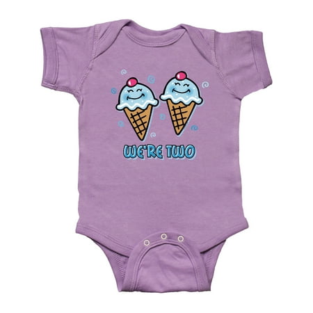 Inktastic Ice Cream We re Two Twin Boys Gift Baby Boy Bodysuit