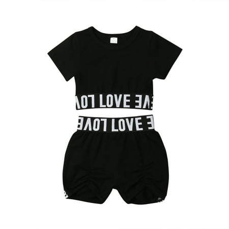 Qtinghua Toddler Baby Girl Summer Exercise Outfits Short Sleeve Love Print T-Shirt Crop Top Shorts Clothes
Qtinghua Toddler Baby Girl Summer Exercise Outfits Short Sleeve Love Print T-Shirt Crop Top Shorts Clothes