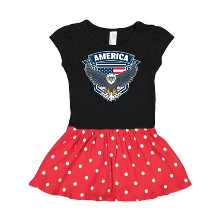 Inktastic America with Eagle Shield and Banner Gift Toddler Girl Dress