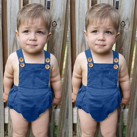 Baby clothes Newborn Infant Baby Girls Boys Summer Strap Denim Solid Ruffled Romper Clothing CHMORA
Baby clothes Newborn Infant Baby Girls Boys Summer Strap Denim Solid Ruffled Romper Clothing CHMORA