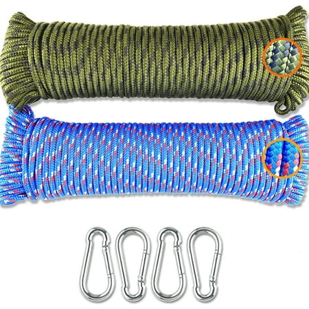 Wellmax Diamond Braided Polypropylene Rope with Uv Treatment and Weather Resistant 2 Pack 3/16 Inch X 100ft Multi-Color with 4 Bonus Spring Links
Wellmax Diamond Braided Polypropylene Rope with Uv Treatment and Weather Resistant 2 Pack 3/16 Inch X 100ft Multi-Color with 4 Bonus Spring Links
