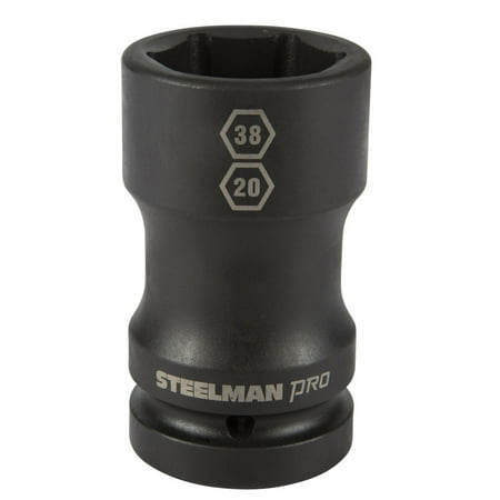Steelman 1 in. Drive 38mm 6 Point 20mm 4 Point Budd Combo Impact Socket 79323