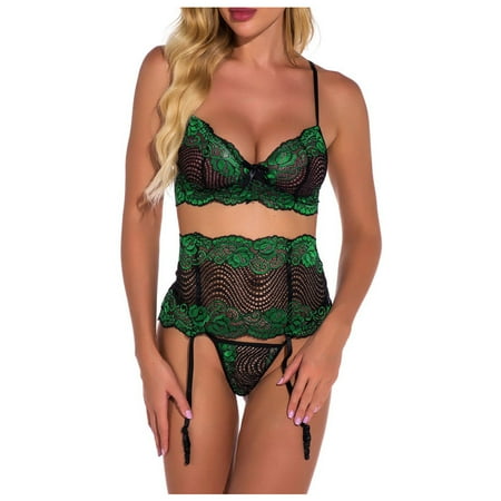RQYYD Reduced Women Lingerie with Garter Belts Lace Bra and Panty Set High Waisted Lingerie Set(Green L)
RQYYD Reduced Women Lingerie with Garter Belts Lace Bra and Panty Set High Waisted Lingerie Set(Green L)
