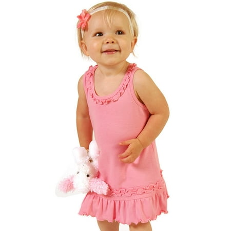 Kavio I1C0330 Infants Sunflower Dress-Bubblegum Pink-6M
