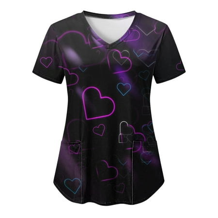 Women Scrubs Top Working Uniform Nurses Clothing Workwear Printed Short Sleeve V-Neck Solid Color Shirts T-Shirts Tops With Pockets Top Graphic Tees
Women Scrubs Top Working Uniform Nurses Clothing Workwear Printed Short Sleeve V-Neck Solid Color Shirts T-Shirts Tops With Pockets Top Graphic Tees
