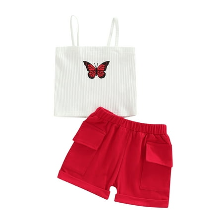 Bagilaanoe Toddler Baby Girl Summer 2Pcs Outfit Butterfly Print Spaghetti Strap Crop Top Shorts 3M 6M 12M 18M 24M 3T 4T Casual Set
Bagilaanoe Toddler Baby Girl Summer 2Pcs Outfit Butterfly Print Spaghetti Strap Crop Top Shorts 3M 6M 12M 18M 24M 3T 4T Casual Set
