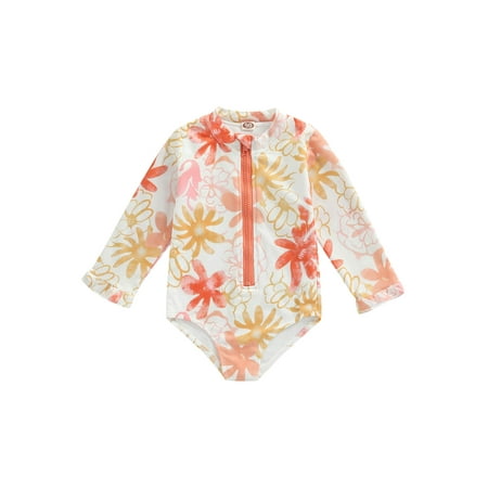 xingqing Toddler Little Girl Floral Printed Swimsuit Long Sleeve Zipper Rash Guard Triangle Bathing Suit Swimwear Orange Pink 3-4 Years
xingqing Toddler Little Girl Floral Printed Swimsuit Long Sleeve Zipper Rash Guard Triangle Bathing Suit Swimwear Orange Pink 3-4 Years