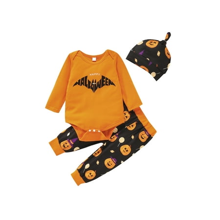 Sunisery 3PCS Newborn Infant Kids Baby Boys Girls Halloween Bat Romper and Pumpkin Trousers Hat Set Orange 12-18 Months
Sunisery 3PCS Newborn Infant Kids Baby Boys Girls Halloween Bat Romper and Pumpkin Trousers Hat Set Orange 12-18 Months