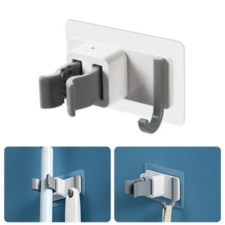 Riguas Mop Holder Space-Saving Self-adhesive Broom Stand Wall-Mounted Mop Clip with Hook for Bathroom Kitchen
Riguas Mop Holder Space-Saving Self-adhesive Broom Stand Wall-Mounted Mop Clip with Hook for Bathroom Kitchen