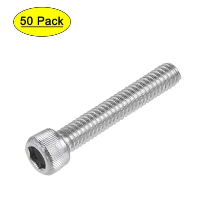 #8-32x1 Hex Socket Bolts 304 Stainless Steel Polished 50 Pack