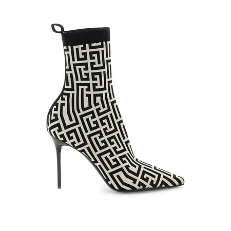 Balmain Monogram Knitted Ankle Boots Women