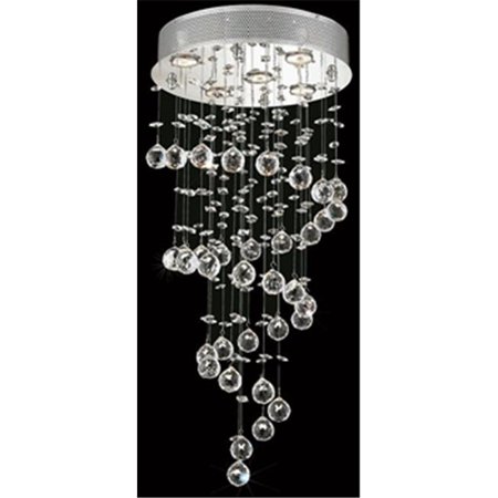 8908G53GT-GT-EC 32 Dia. x 53 H in. Majestic Collection Large Hanging Fixture - Golden Teak Finish, Elegant Cut