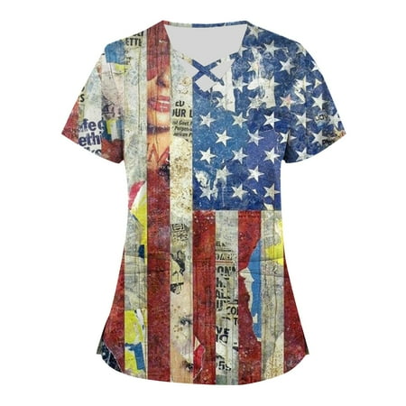 Gotyou Women s Tops Plus Independence Day Printed Scrub Working Uniform Tops Cross V-Neck Short Sleeve T-Shirts Workwear Tee with Pockets Yellow M
Gotyou Women s Tops Plus Independence Day Printed Scrub Working Uniform Tops Cross V-Neck Short Sleeve T-Shirts Workwear Tee with Pockets Yellow M