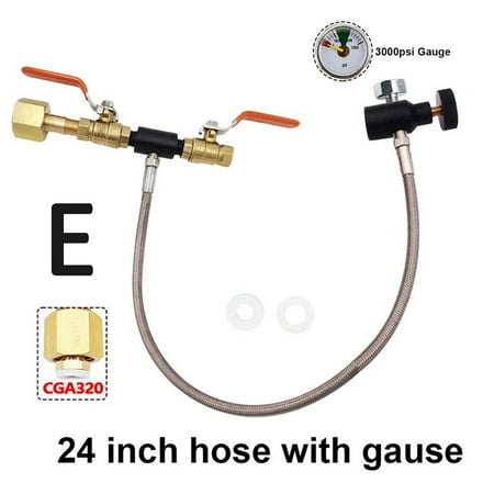 CGA320 CO2 Cylinder Tank Refill Adapter+Hose Filling Station