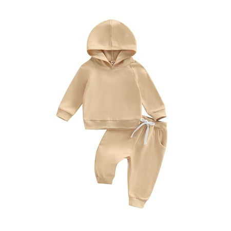 TFFR Baby Girls Boys Solid Color Pullover Hoodie Sweatshirt and Drawstring Pants 2pcs Outfit Set
TFFR Baby Girls Boys Solid Color Pullover Hoodie Sweatshirt and Drawstring Pants 2pcs Outfit Set
