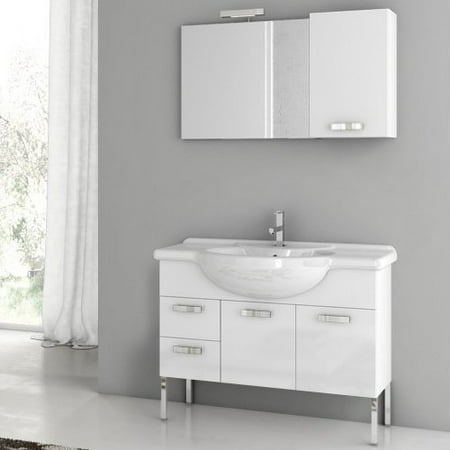 ACF by Nameeks ACF PH04-GW Phinex 39-in. Single Bathroom Vanity Set - Glossy White