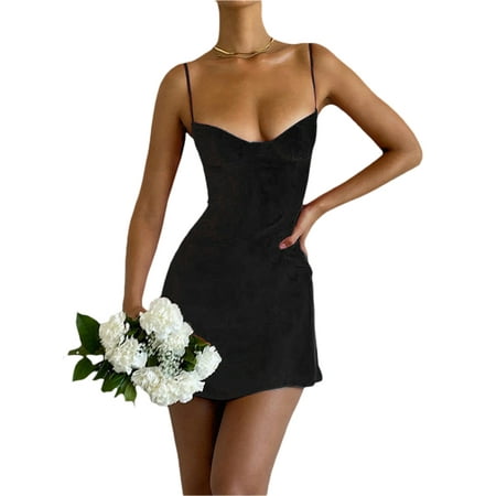 Women s Slip Dress Solid Color/Floral Printed Sleeveless Low-Cut Slim-Fit Sling Dress Casual Simple Sweet One-Piece Clothes
Women s Slip Dress Solid Color/Floral Printed Sleeveless Low-Cut Slim-Fit Sling Dress Casual Simple Sweet One-Piece Clothes