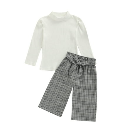 Calsunbaby 2Pcs Little Girls Outfit Autumn Toddlers Solid Color Puff Long Sleeve Round Collar Tops Plaid Ninth Pants Set
Calsunbaby 2Pcs Little Girls Outfit Autumn Toddlers Solid Color Puff Long Sleeve Round Collar Tops Plaid Ninth Pants Set