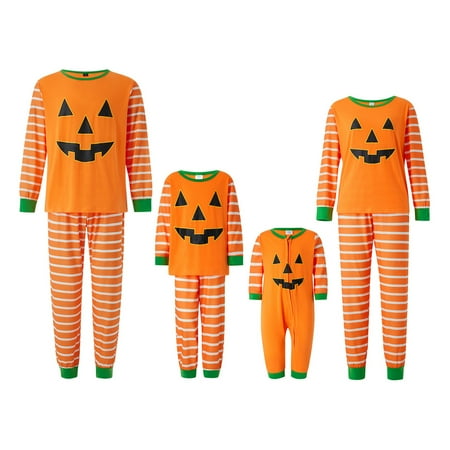 Halloween Family Matching Pajamas Sets Halloween Pumpkin Stripe Print Long Sleeve Top Pants Parent-Child Pjs Outfits
Halloween Family Matching Pajamas Sets Halloween Pumpkin Stripe Print Long Sleeve Top Pants Parent-Child Pjs Outfits