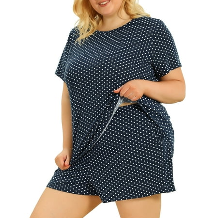 Unique Bargains Women s Plus Size Pajama Set Short Sleeve Polka Dots Sleepwear Sets
Unique Bargains Women s Plus Size Pajama Set Short Sleeve Polka Dots Sleepwear Sets