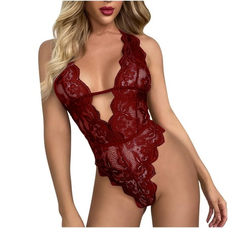 RQYYD Sexy Lingerie for Women Hollow Out Lace Bodysuit One Piece Lingerie Deep V Teddy Babydoll Underwear (Red XL)
RQYYD Sexy Lingerie for Women Hollow Out Lace Bodysuit One Piece Lingerie Deep V Teddy Babydoll Underwear (Red XL)