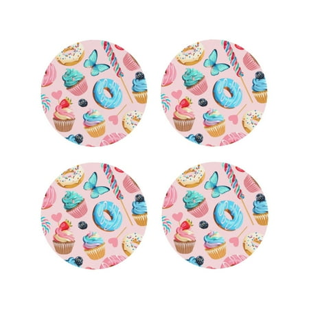 Leather Coasters Set of 4 - Cupcakes and Donuts Lightweight Non-Slip Drink Coasters for Desk Anti-Scalding Desk Cup Coasters for Office Table Decor Round Shape
Leather Coasters Set of 4 - Cupcakes and Donuts Lightweight Non-Slip Drink Coasters for Desk Anti-Scalding Desk Cup Coasters for Office Table Decor Round Shape