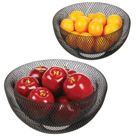 mDesign Metal Wire Fruit Bowl Basket Set for Kitchen Countertop Counter Organizer and Storage or Table Decor - Modern Decorative Bowls to Hold Fruits and Vegetables Set of 2 Matte Black
mDesign Metal Wire Fruit Bowl Basket Set for Kitchen Countertop Counter Organizer and Storage or Table Decor - Modern Decorative Bowls to Hold Fruits and Vegetables Set of 2 Matte Black