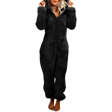 Women Fleece Pajama Adorable Long Pants Sleepwear Long Sleeve Pajama Jumpsuit XL Black
Women Fleece Pajama Adorable Long Pants Sleepwear Long Sleeve Pajama Jumpsuit XL Black