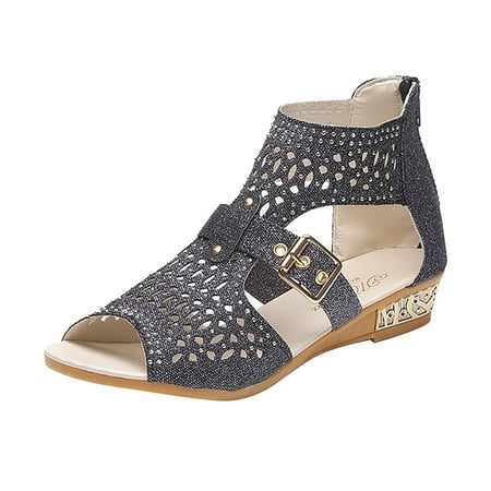 Women’s Flat Sandals Open Toe Ankle Strap Glitter Low Wedge Sandals Comfort Elastic Slip-on Light Weight Slingback Casual Walking Sandals
Women’s Flat Sandals Open Toe Ankle Strap Glitter Low Wedge Sandals Comfort Elastic Slip-on Light Weight Slingback Casual Walking Sandals